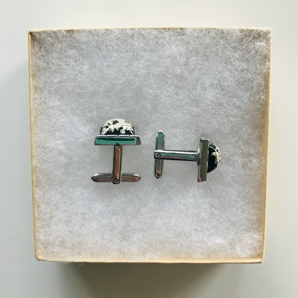 Vintage Hickok USA Silver Flake Leaf Cufflinks - Picture 4 of 4